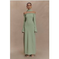 Heidi Strapless Knit Scarf Maxi Dress - Pastel Green I MESHKI I Size S | MESHKI US