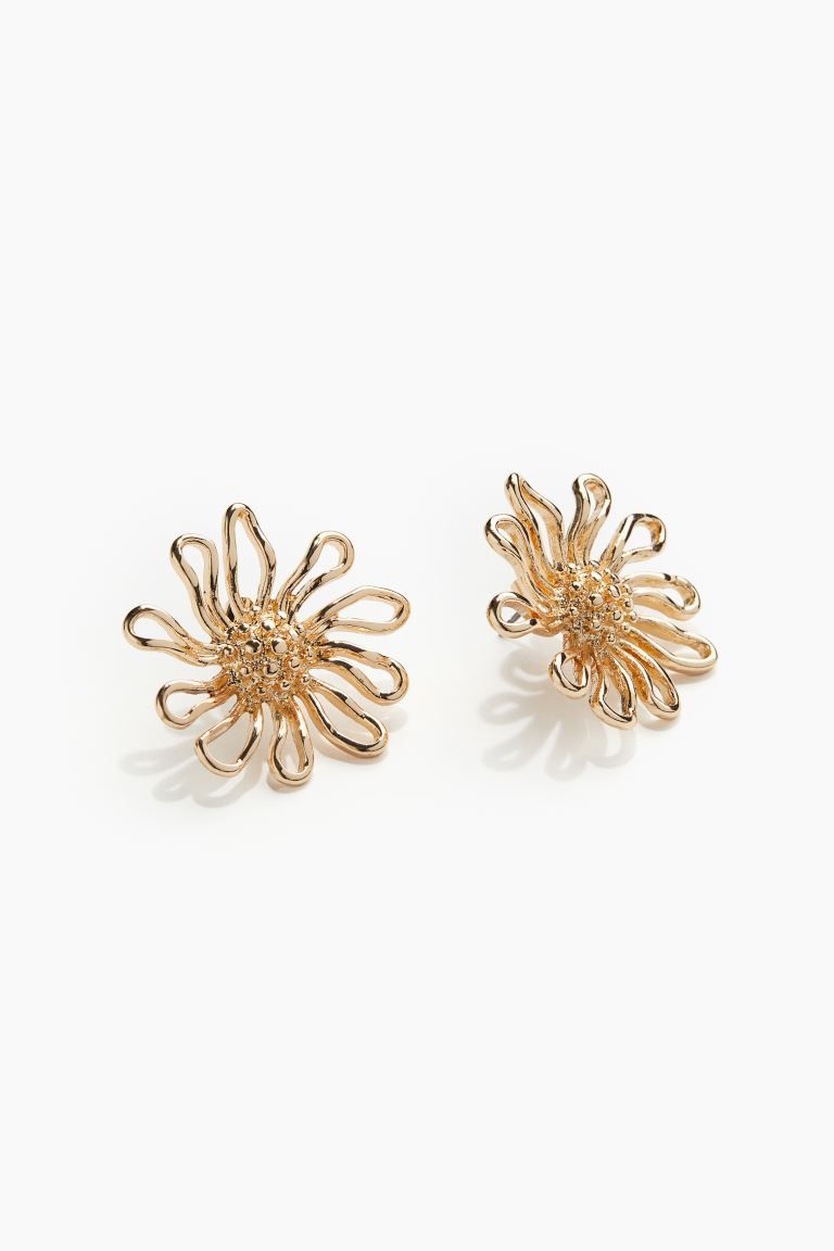 Flower-shaped Earrings - Gold-colored - Ladies | H&M US | H&M (US + CA)