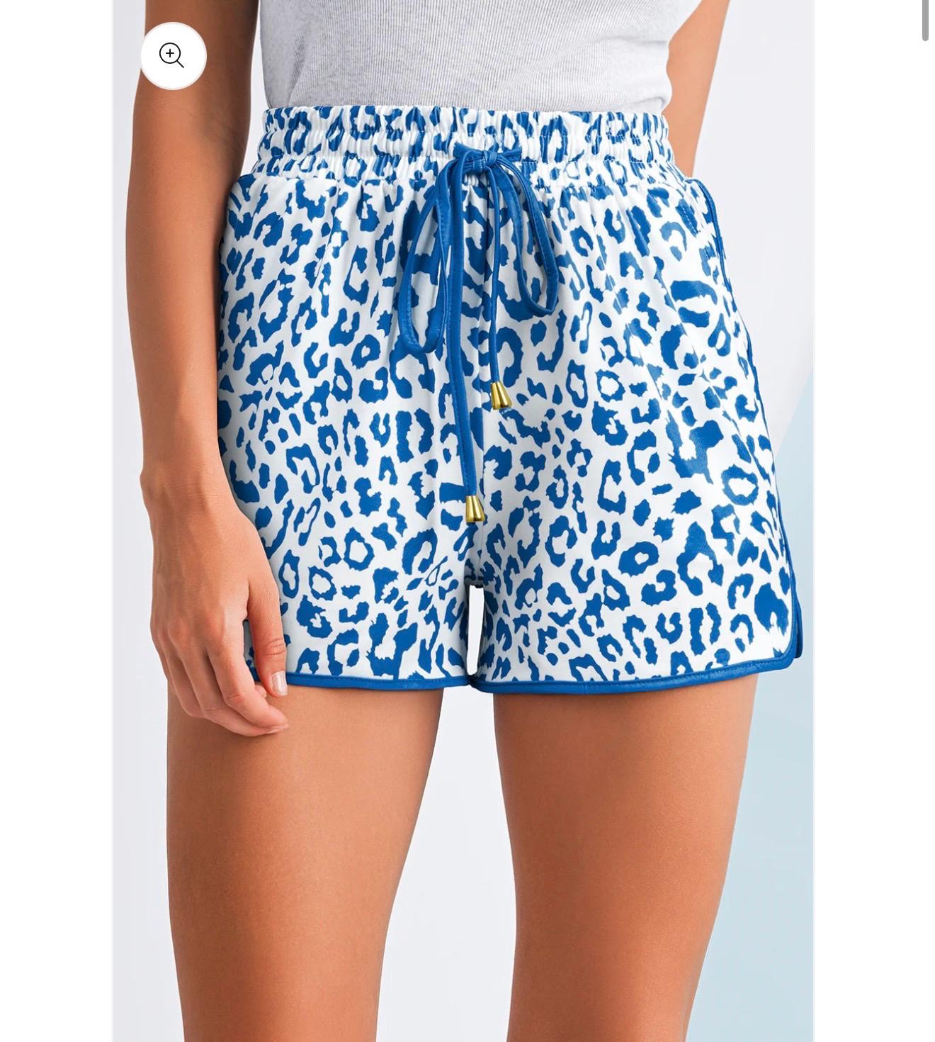 Blue Leopard Casual Shorts | Etsy (Global)