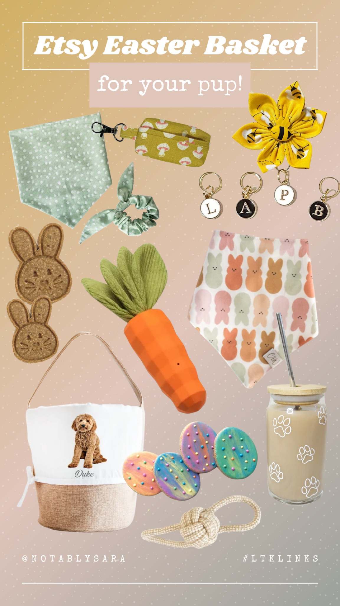 Cute and fun Easter basket fillers & gifts for your pups! Easter and spring themed dog toys, treats, accessories, and essentials. Also included some for the dog mom!

#LTKSeasonal #LTKhome #LTKFind