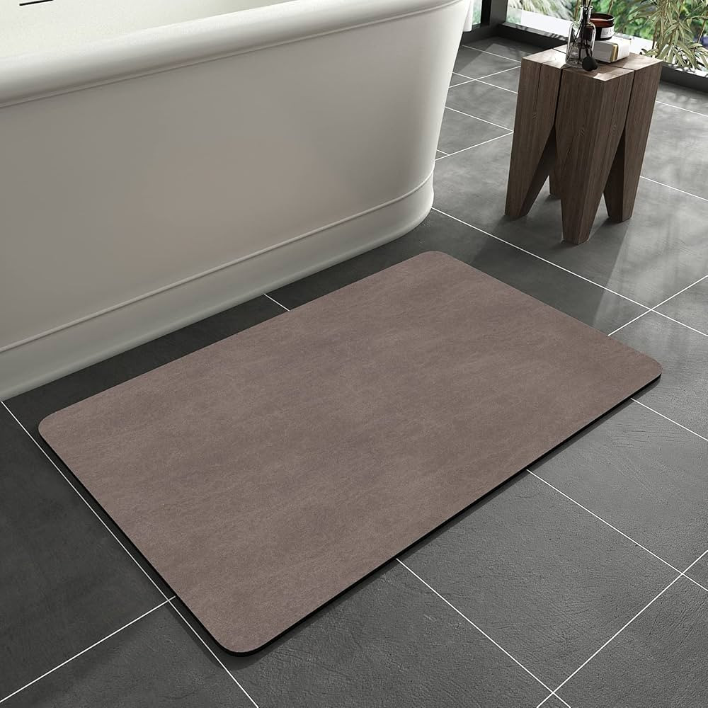 MontVoo -Bath Mat Rug-Rubber Backing Non Slip Quick Dry Absorbent Thin Bathroom Rugs Fit Under Do... | Amazon (US)