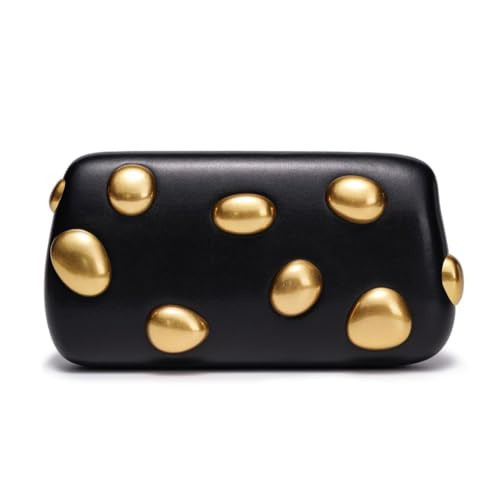 Beaded Clutch Purse for Women Luxury Pu Leather Evening Crossbody Handbag for Wedding Party Prom Black and Gold | Amazon (US)