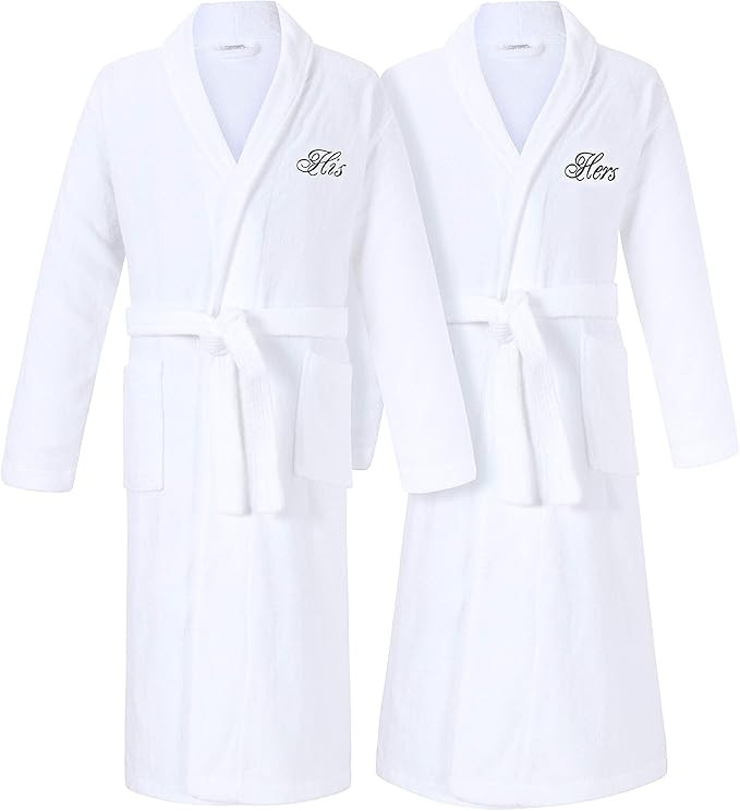 His and Her Robes | Set of 2 His & Hers Robes for Couples | Extra Thick| Long Sleeves | 100% Terr... | Amazon (US)
