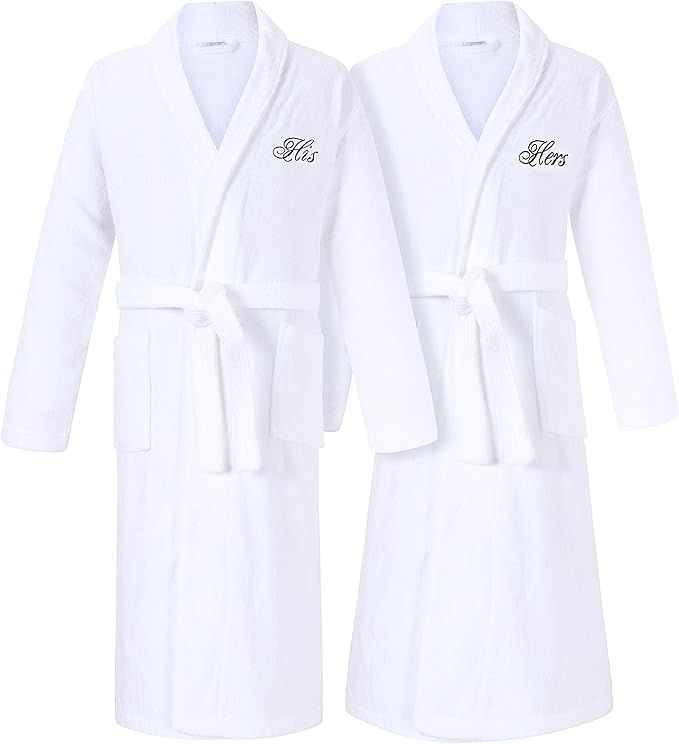 His and Her Robes | Set of 2 His & Hers Robes for Couples | Extra Thick| Long Sleeves | 100% Terr... | Amazon (US)