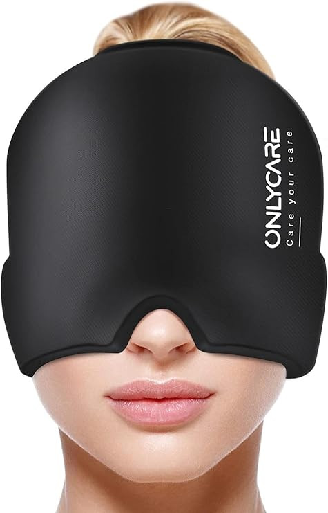 ONLYCARE Migraine Relief Cap, Soothing Migraine Mask, Upgraded Odorless Gel Ice Head Wrap, Hot an... | Amazon (US)