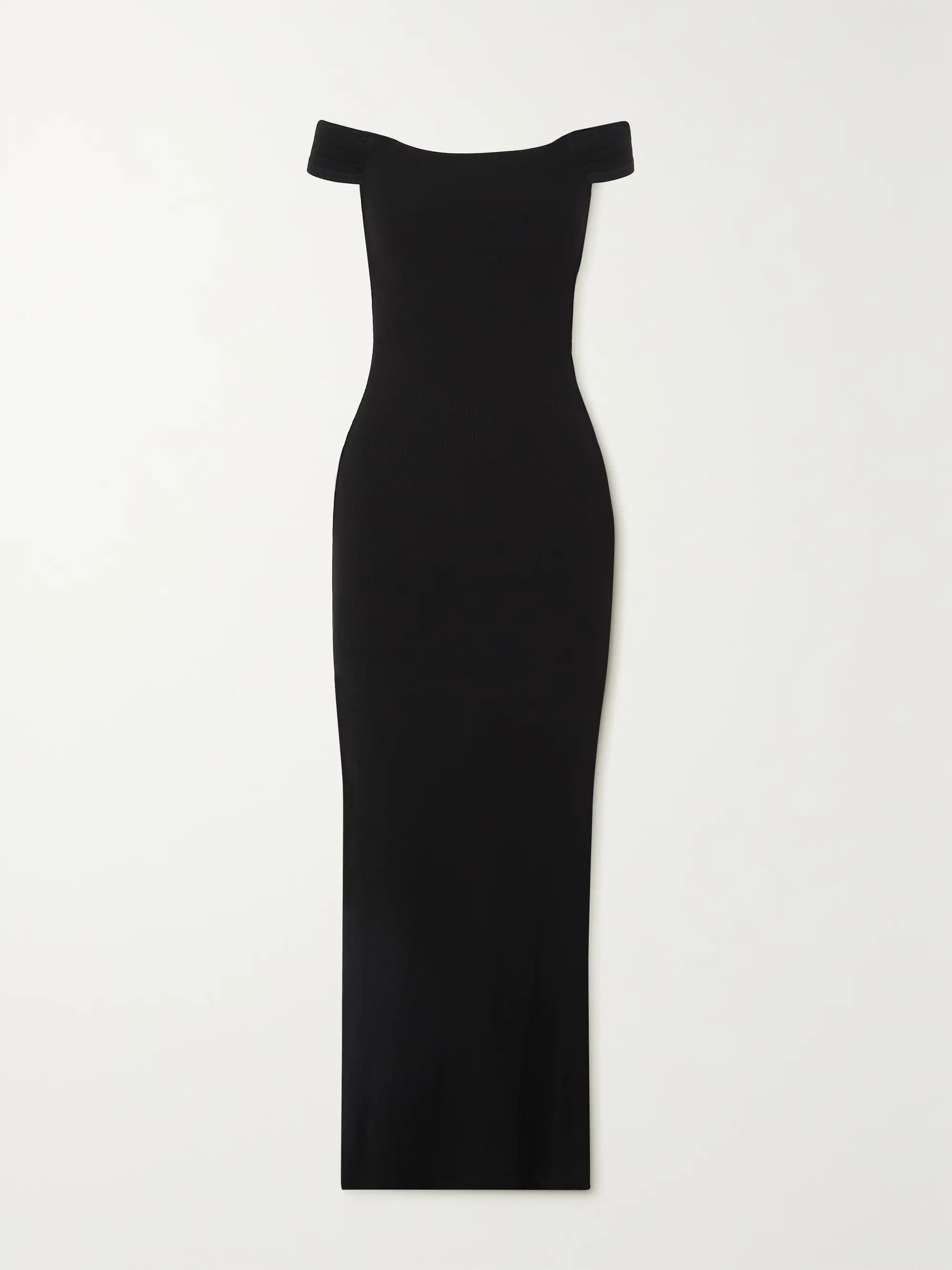 Soft Lounge off-the-shoulder ribbed stretch-modal maxi dress - Onyx | NET-A-PORTER (UK & EU)