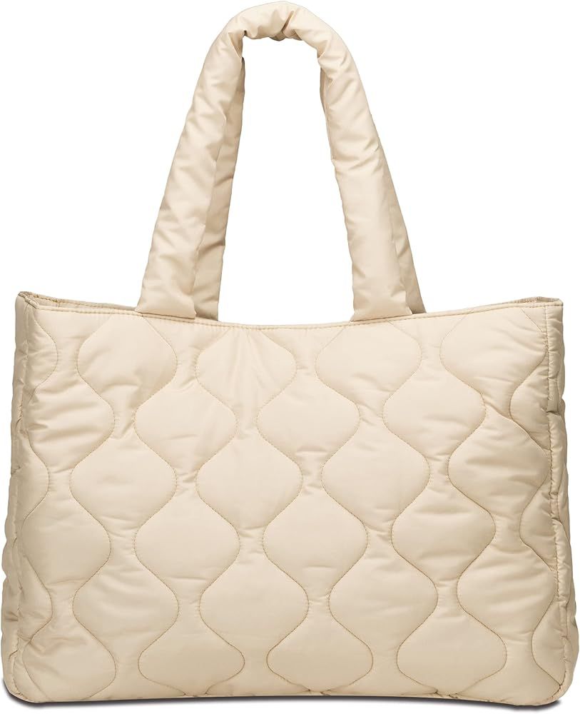 Plusfeel Large Puffer Tote Bag for Women, Quilted Puffer Bag, Puffy Bag | Amazon (US)