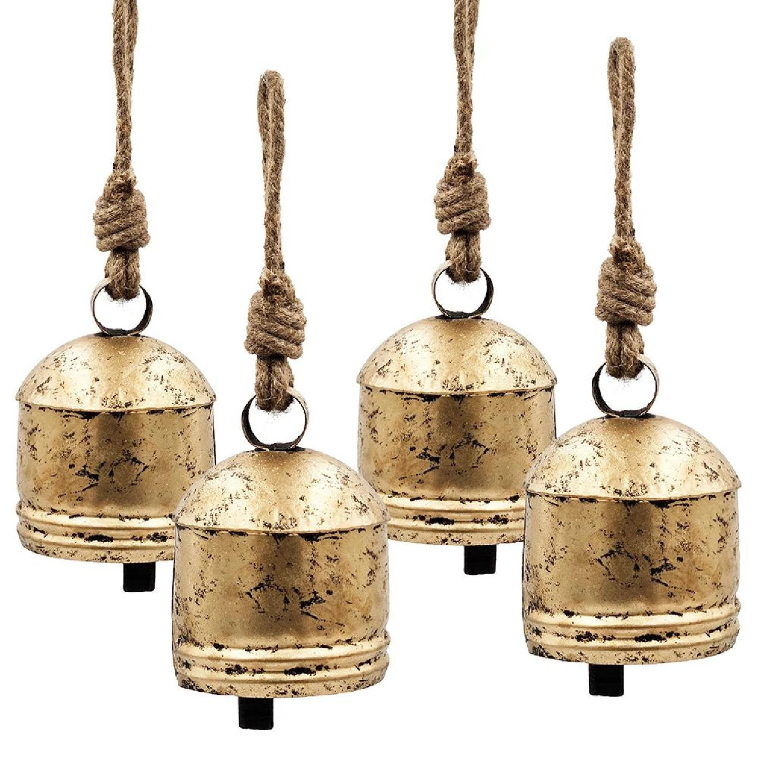 Iron Hanging Bell - Set of 4 - 4.5"Dia. x 6" - Gold (Set of 4) | Wayfair North America