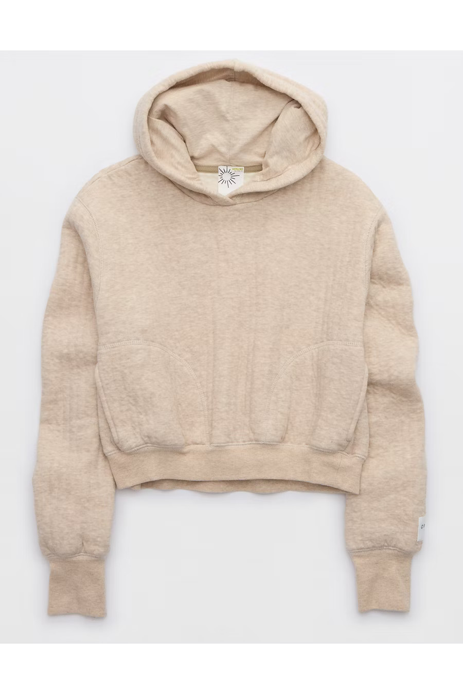 OFFLINE By Aerie Coffee Run Cropped Hoodie Women's Heather Fawn XXL | Aerie