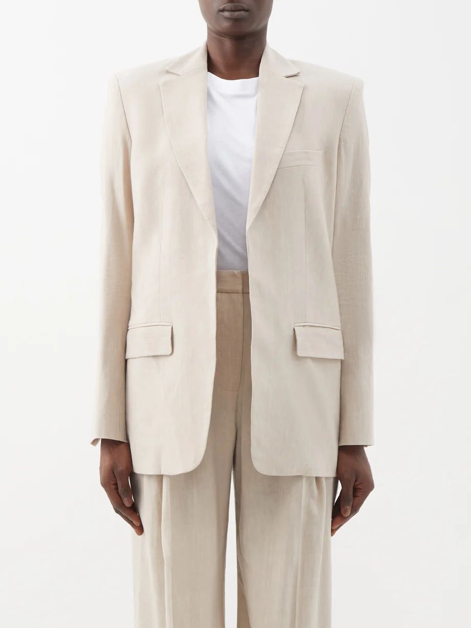 Notch-lapel  linen-blend blazer | Matteau | Matches (US)
