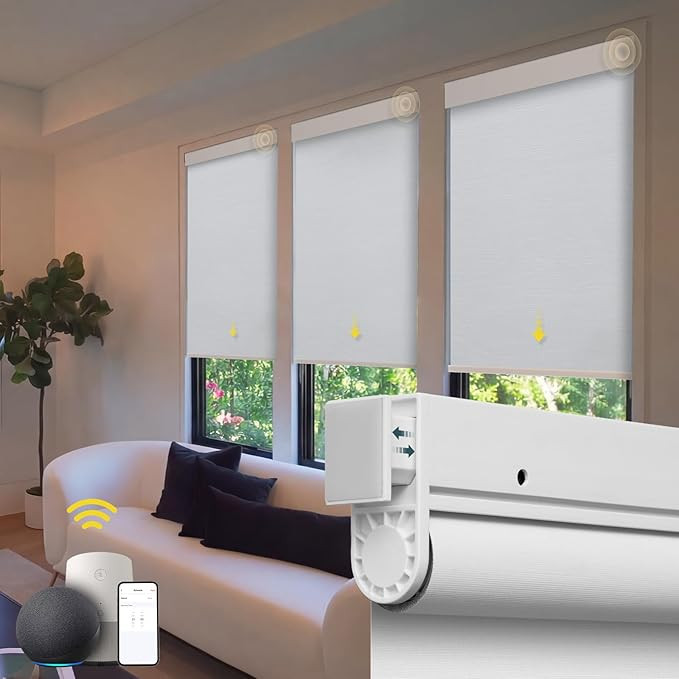 Motorized Blinds No Drill Automatic Blinds for Windows Cordless Roller Shades Electric Blinds wit... | Amazon (US)