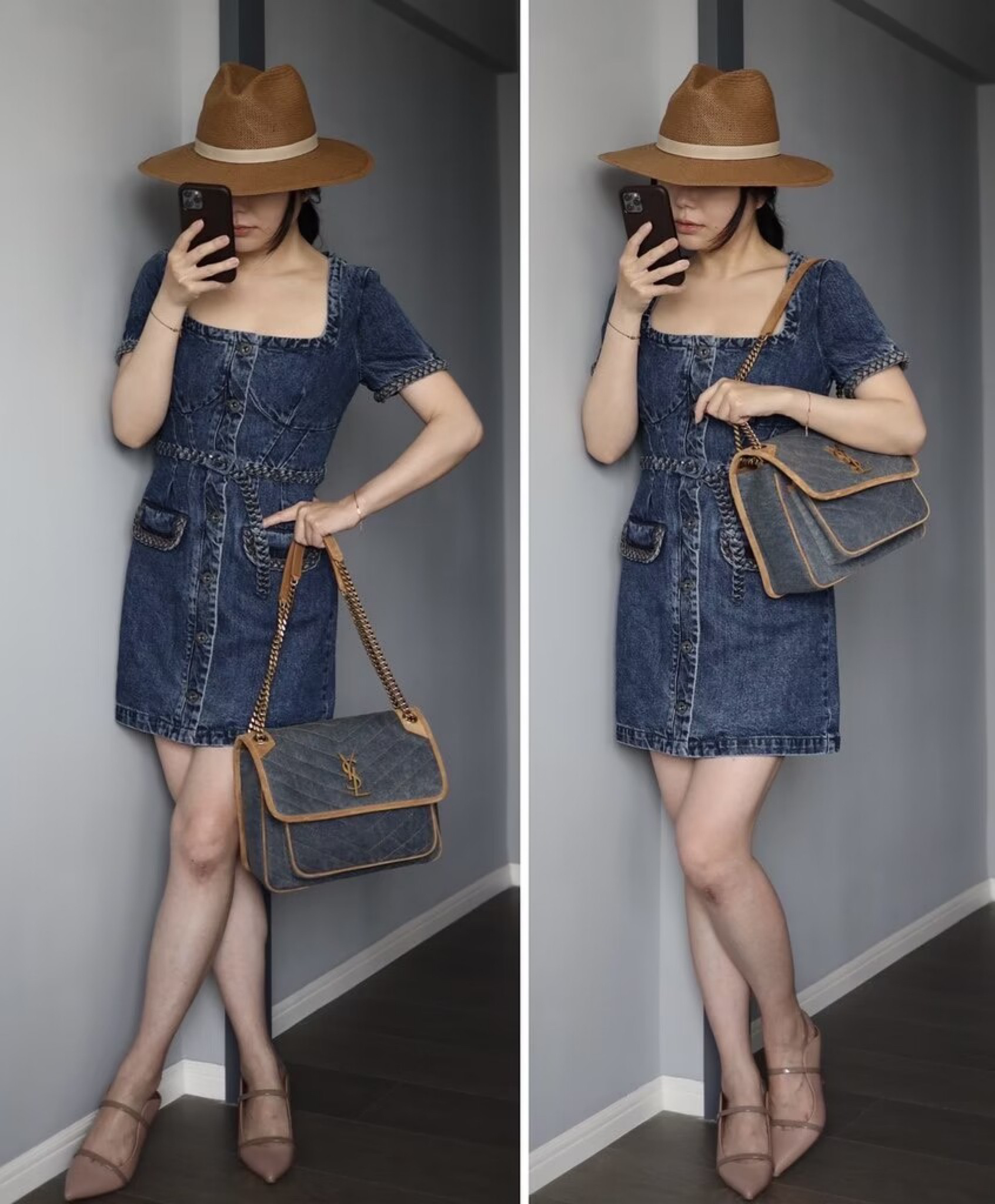 Self-Portrait short-sleeve denim dress，Self-Portrait我愛的大挖領洋裝，牛仔版本好看! 我自己穿UK8，這件新品不折扣，不過定價很不錯喔。
#LTKtaiwan #LTKasia

#LTKstyletip #LTKitbag