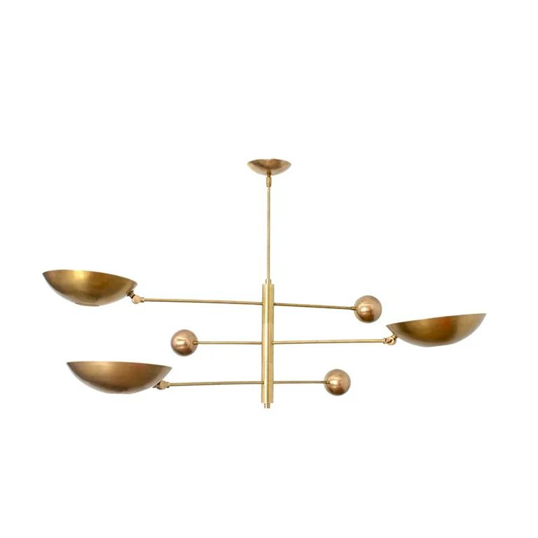 3 Light Pendant Mid Century Modern Raw Brass Sputnik chandelier light Fixture | Walmart (US)