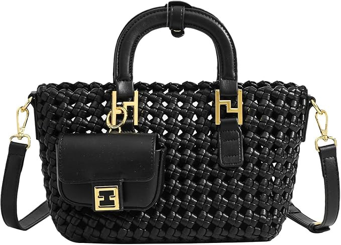Fashion Crossbody Shoulder Bag Woven Tote Bag Casual Top-handle Handbags For Women | Amazon (US)
