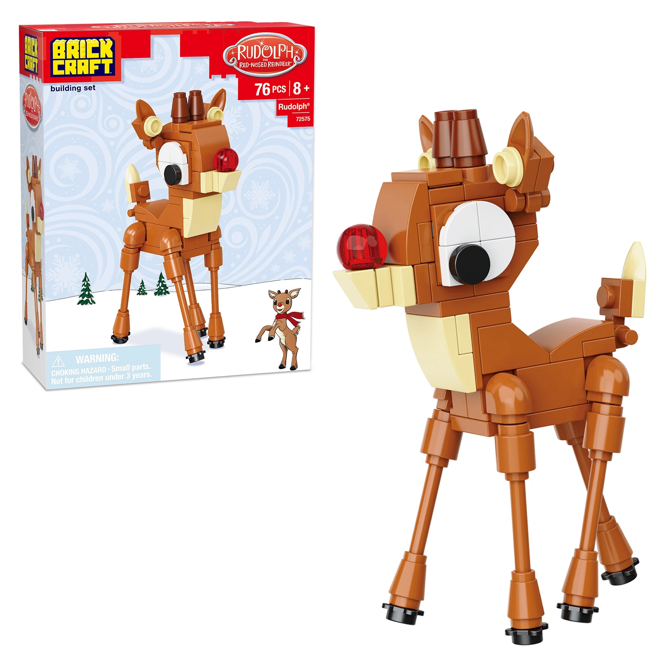 Brickcraft Rudolph the Red-Nosed Reindeer Rudolph Decoration Brick Building Kit (85-Piece Set), H... | Walmart (US)