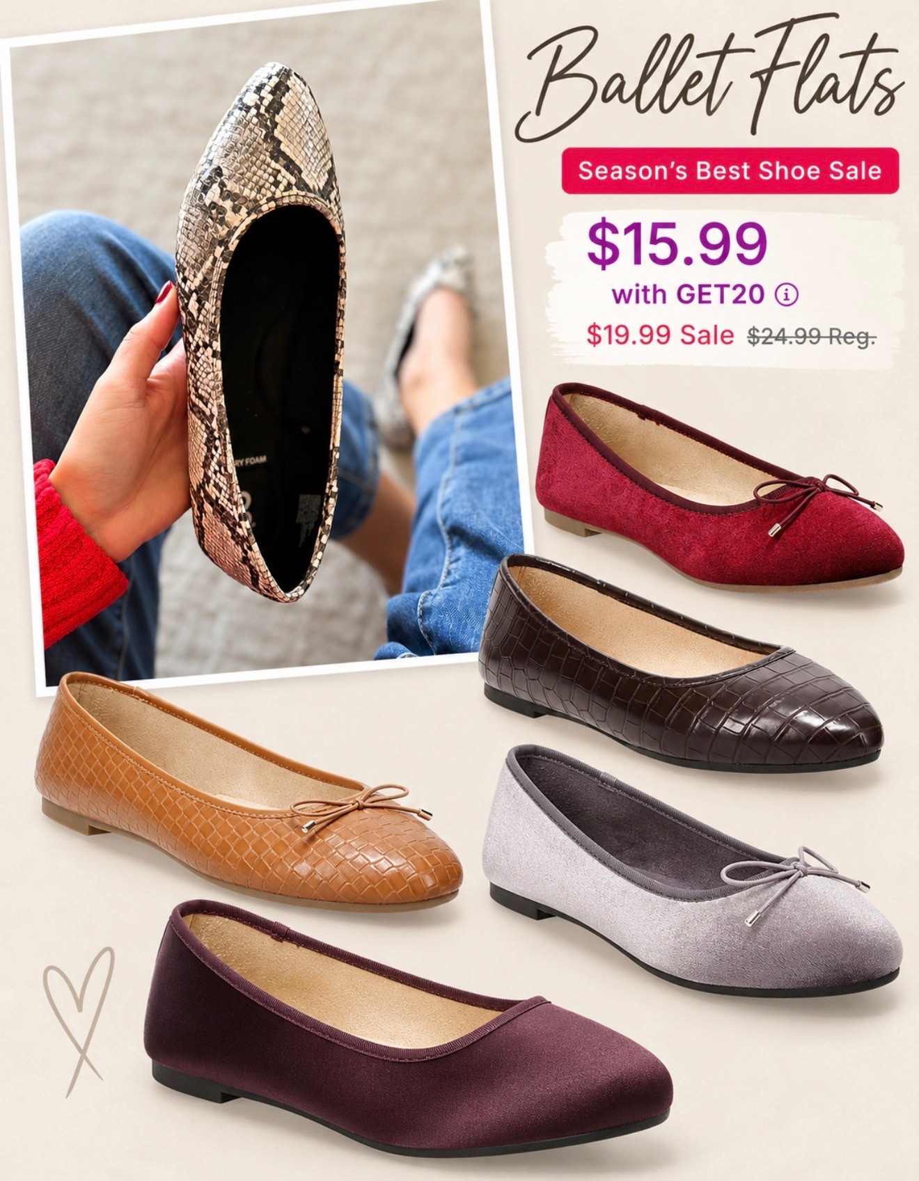 Seasons best shoe sale!! How cute are these flats?! Down to $15.99 with code GET20

@kohls @ltk #kohls #ltk #kohlspartner #kohlsfinds