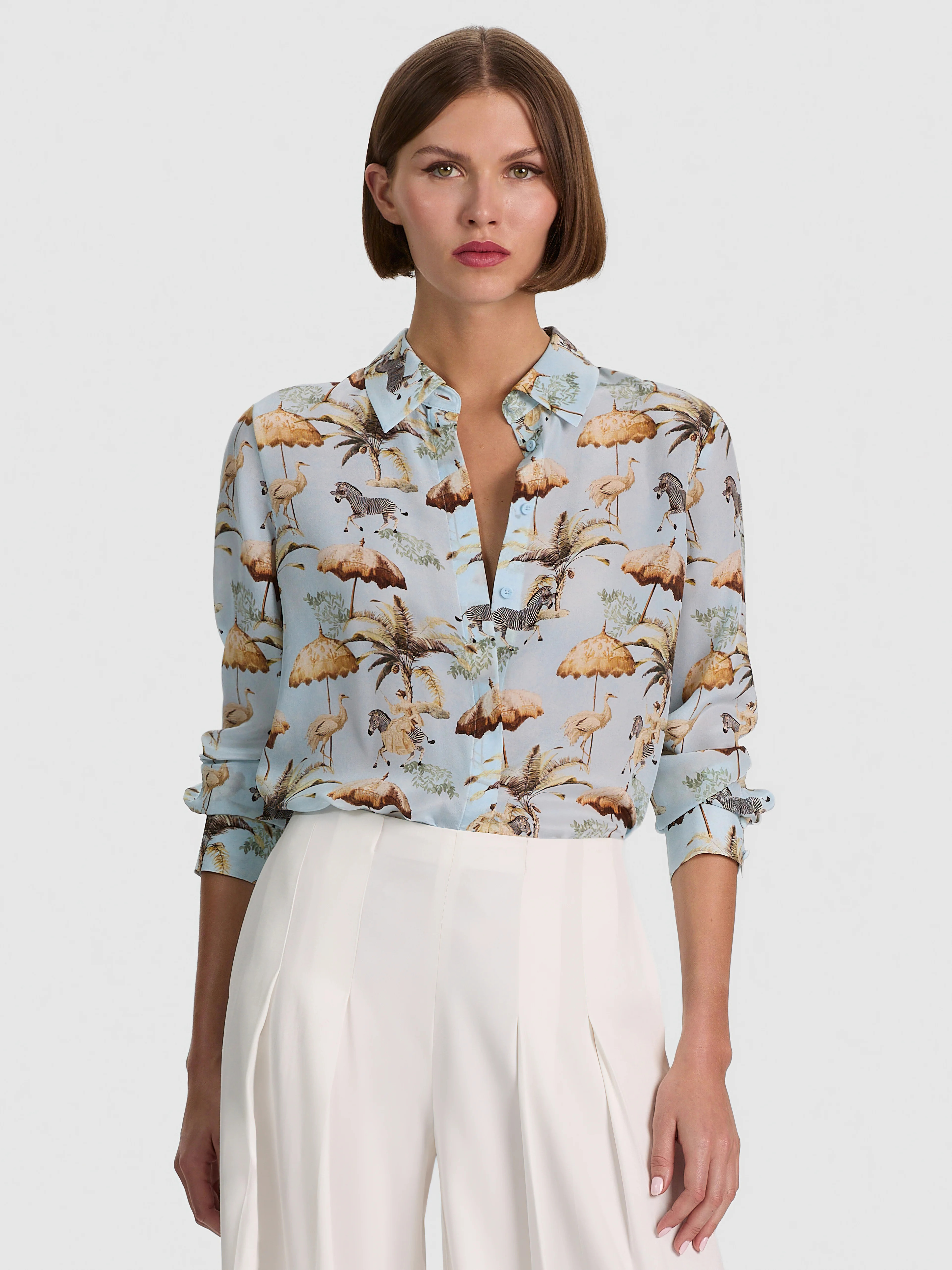 alice + olivia WILLA STACEFACE SILK BLOUSE | Alice + Olivia