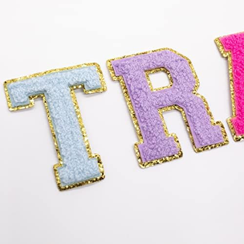 Phlox Collective Iron On Letters for Clothing, Sew Iron On Glitter Chenille Patches, Embroidered Gli | Amazon (US)