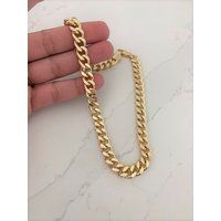 Chunky 9mm Curb Chain in 14Kt Gold Filled•gold • Cuban Link Necklace• Filled• Chain• Thick | Etsy (US)