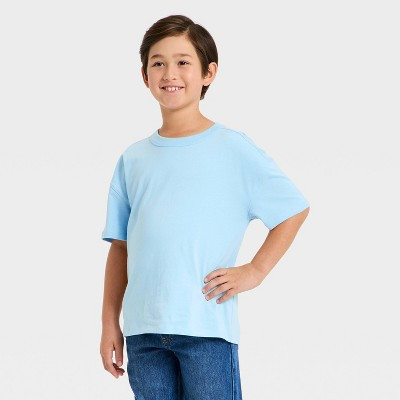 Boys' Short Sleeve Oversized T-Shirt - Cat & Jack™ Baby Blue XS | Target