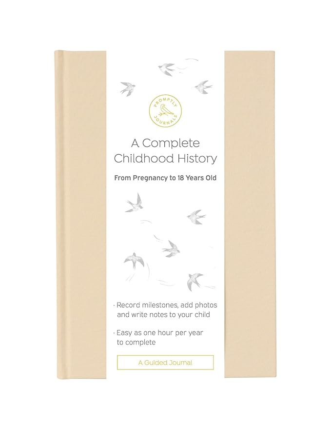 Promptly Journals, A Complete Childhood History: From Pregnancy to 18 Years Old (Sand, Tan, Linen... | Amazon (US)