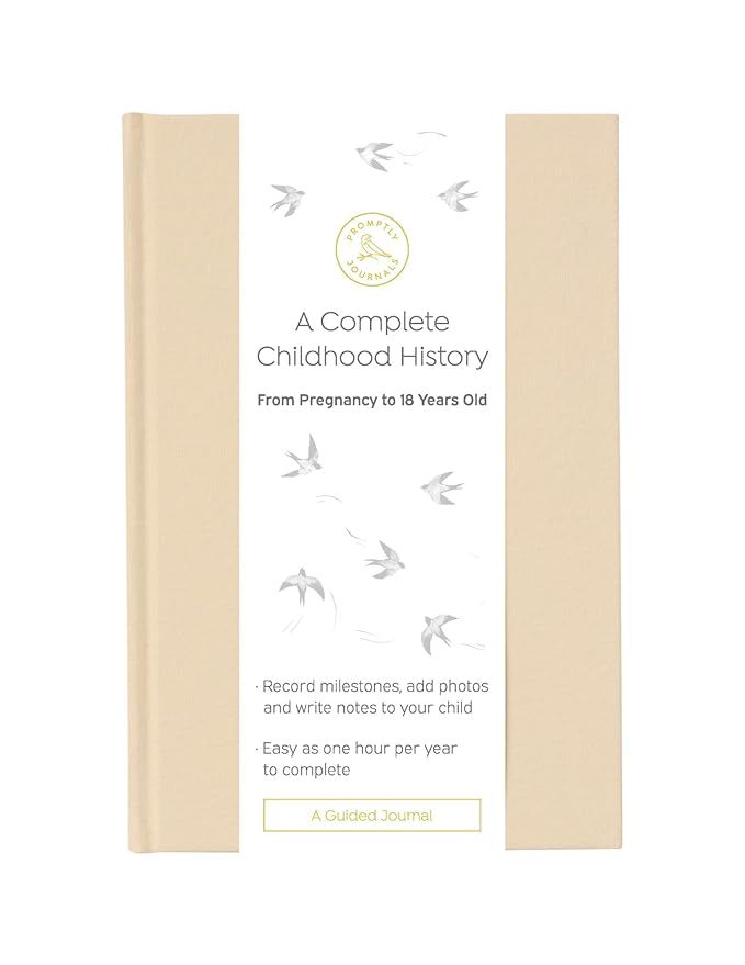 Promptly Journals, A Complete Childhood History: From Pregnancy to 18 Years Old (Sand, Tan, Linen... | Amazon (US)