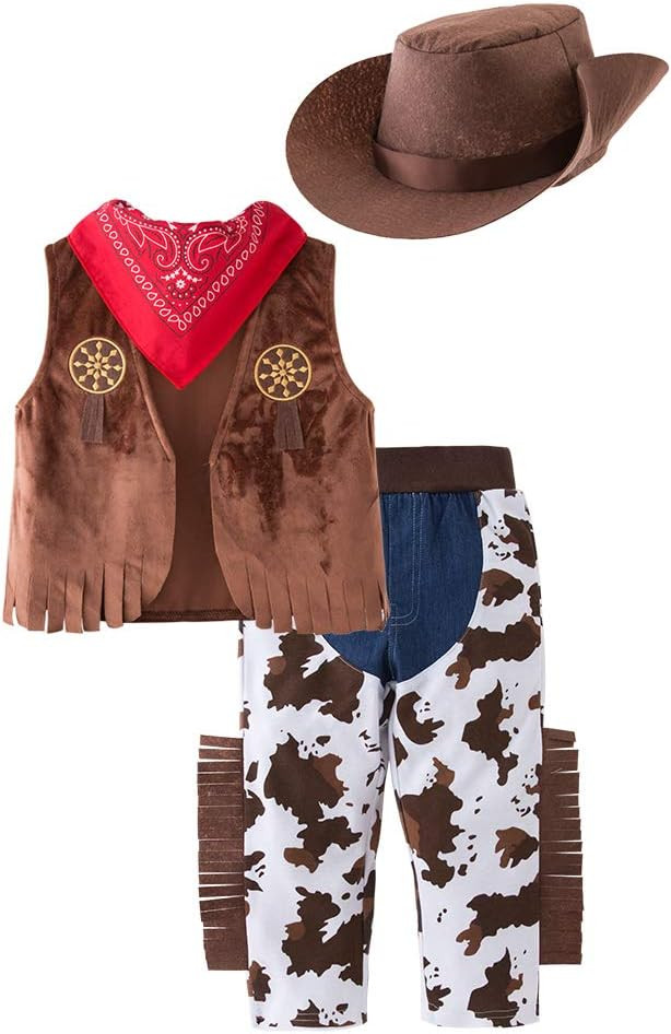 LXKIKMM May's Baby Western Cowboy Style Kids Costume Set Cosplay Costume | Amazon (US)