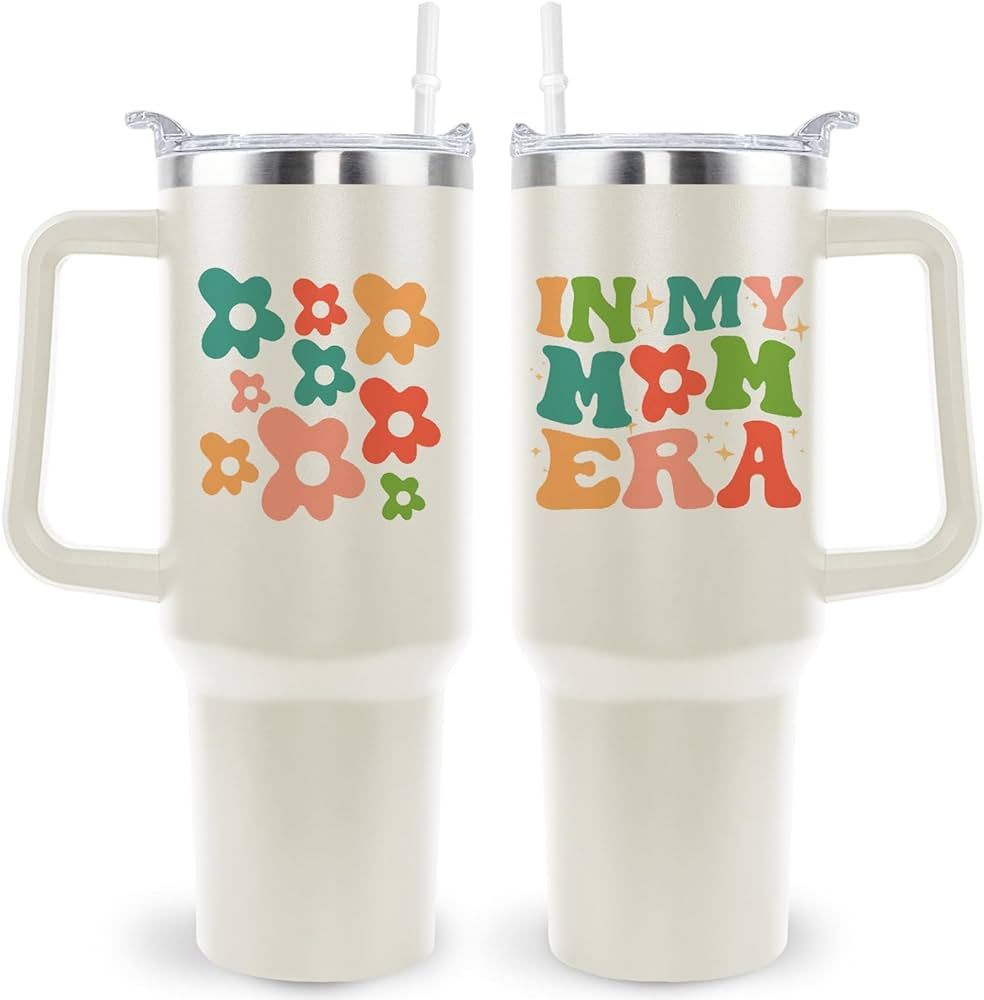 Gifts for Mom In My Mom Era 40 oz Tumbler with Handle Coffee Mug Drinking Cup Mothers Day Birthda... | Amazon (US)