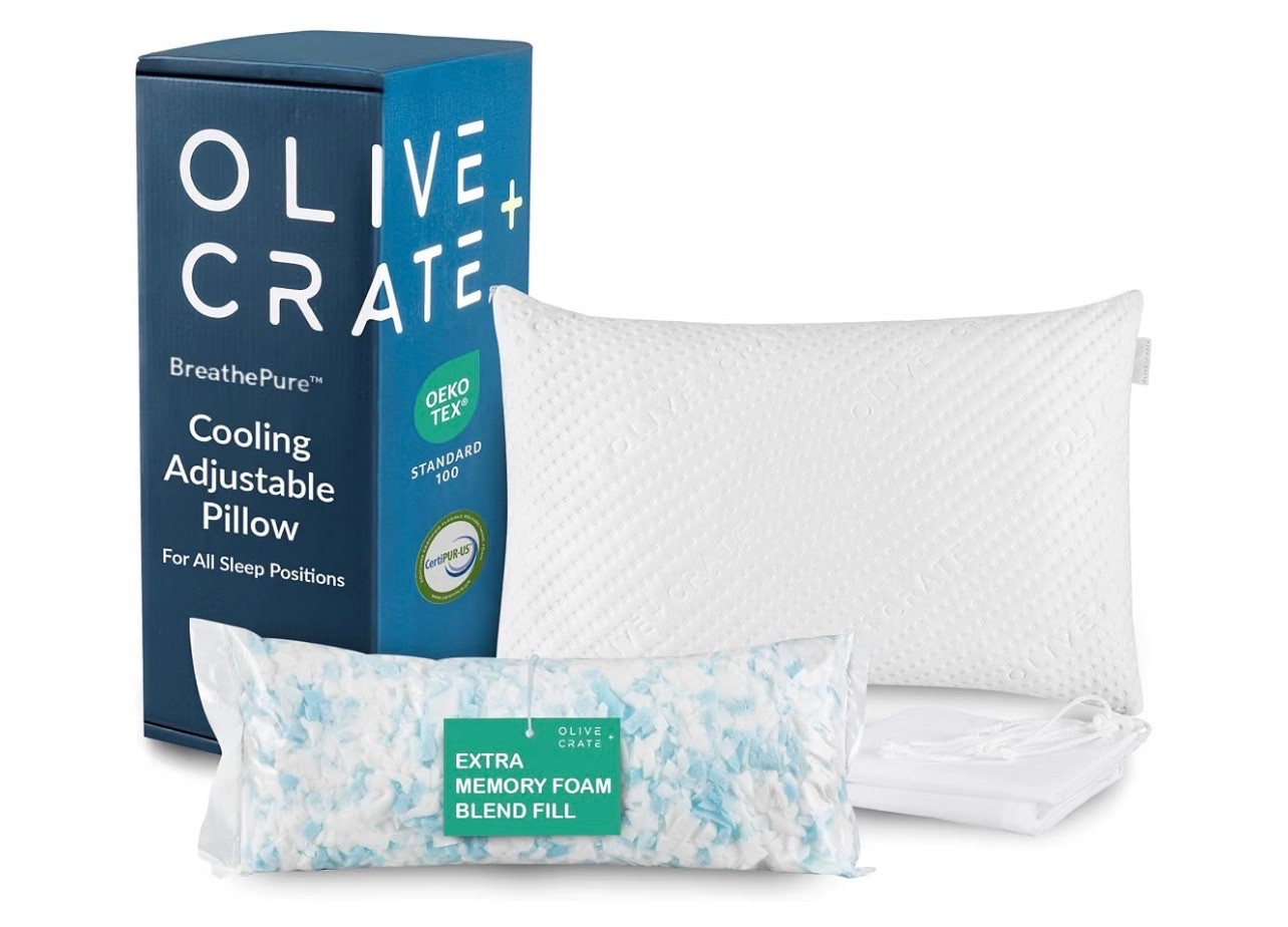 Olive + Crate Adjustable Loft Shredded Memory Foam Pillow - Queen Size
BreathePure™ Breathable Pillow, Hypoallergenic, CertiPUR-US Certified, for Back, Stomach, Side Sleepers

#LTKmorningroutine #LTKHome #LTKSaleAlert