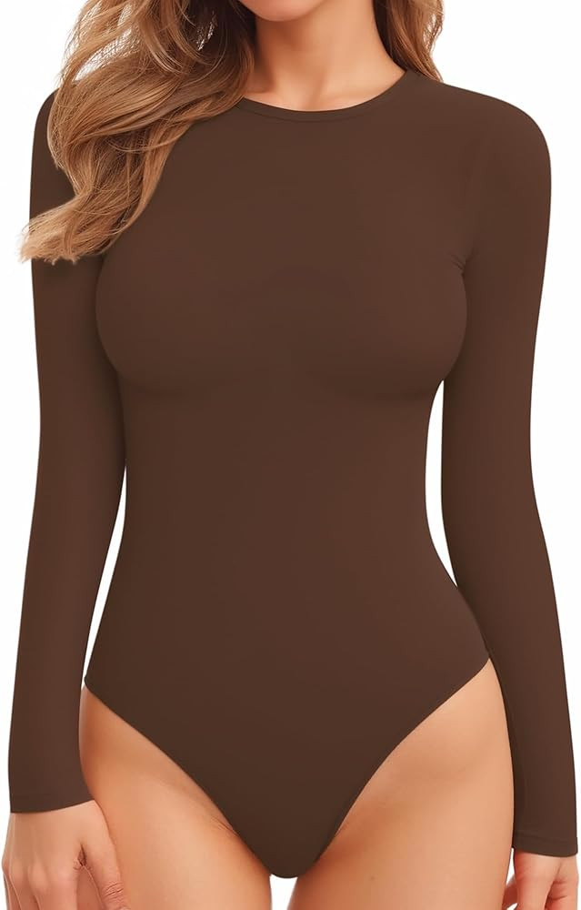 MANGOPOP Tank Top Body Suits Women Sexy Crew Neck Racerback Halter Ribbed Sleeveless Bodysuit for... | Amazon (US)