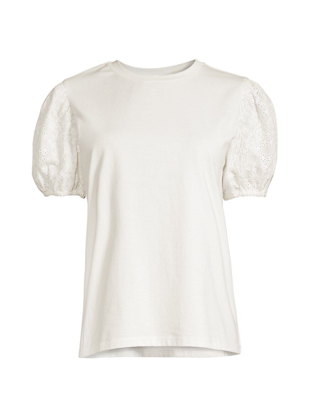Eyelet Puff-Sleeve T-Shirt | Saks Fifth Avenue