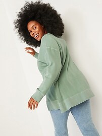Vintage Long-Sleeve Garment-Dyed French-Terry Tunic Sweatshirt for Women | Old Navy (US)