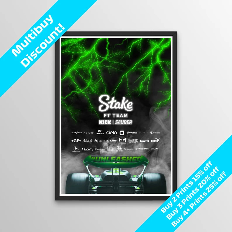 Stake F1 Kick Sauber Team Print 2024 Season / Print / Formula 1 / Unframed | Etsy (US)