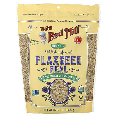 Bob's Red Mill, Organic Flaxseed Meal, Whole Ground, 16 oz (453 g) | iHerb