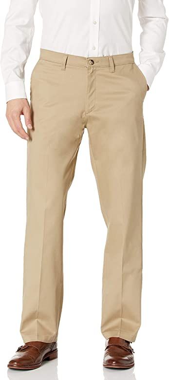 LEE Men's Total Freedom Stretch Relaxed Fit Flat Front Pant | Amazon (US)