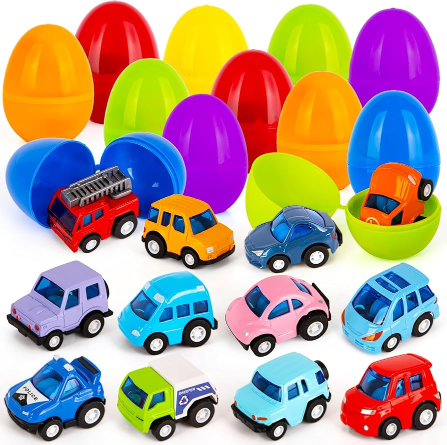 ArtCreativity Pre-Filled Easter Eggs for Hunt - Set of 12 Emergency & Community Vehicles, Fire tr... | Amazon (US)