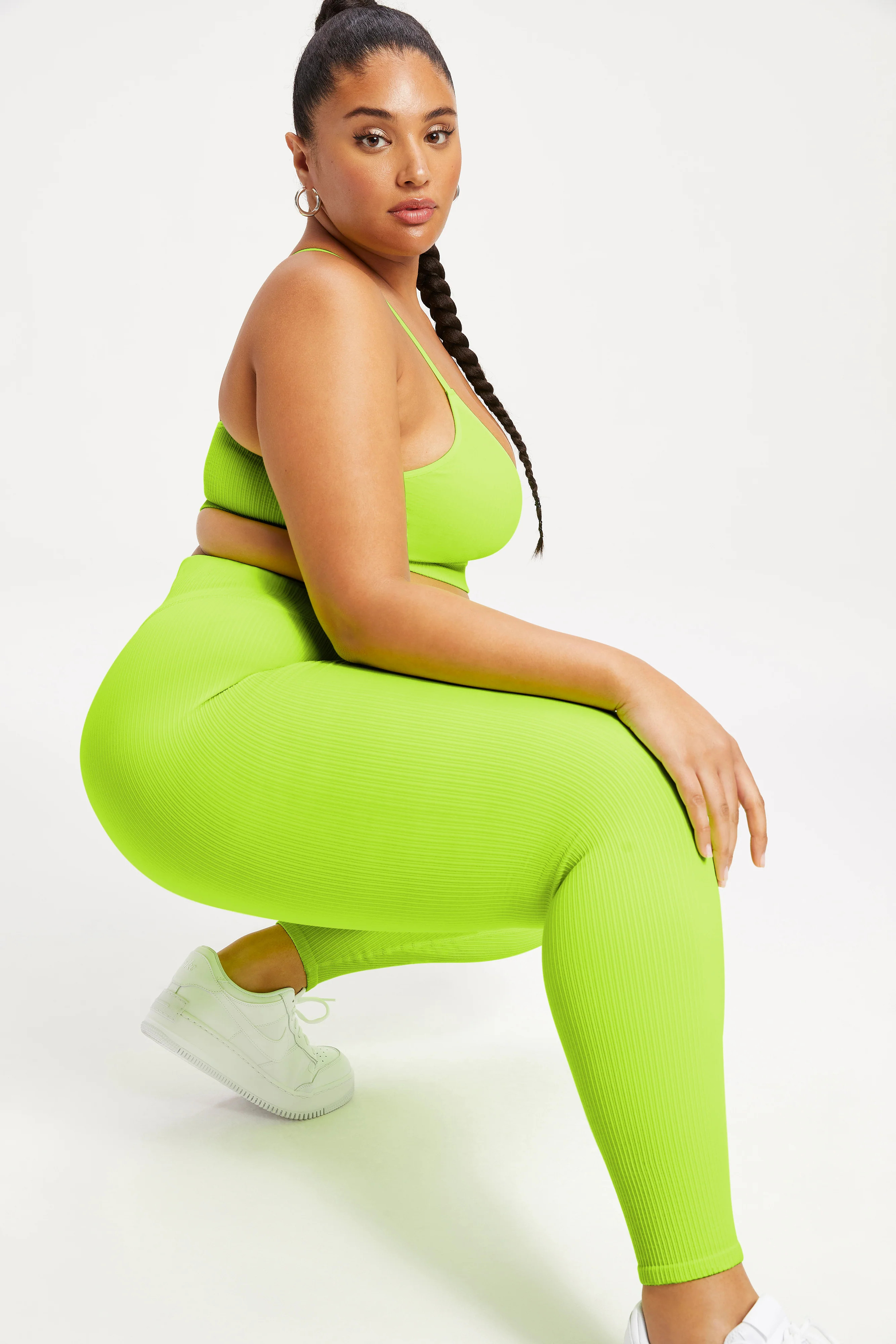 SEAMLESS CHUNKy RIB  LEGGING | ELECTRIC LIME002 | Good American