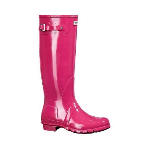 Women's Hunter Original Tall Gloss Rain Boot, Size: 10 M, Bright Pink | Shoes.com