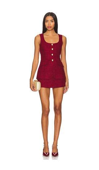 Amanda Uprichard Kya Romper in Wine. - size L | Revolve Clothing (Global)