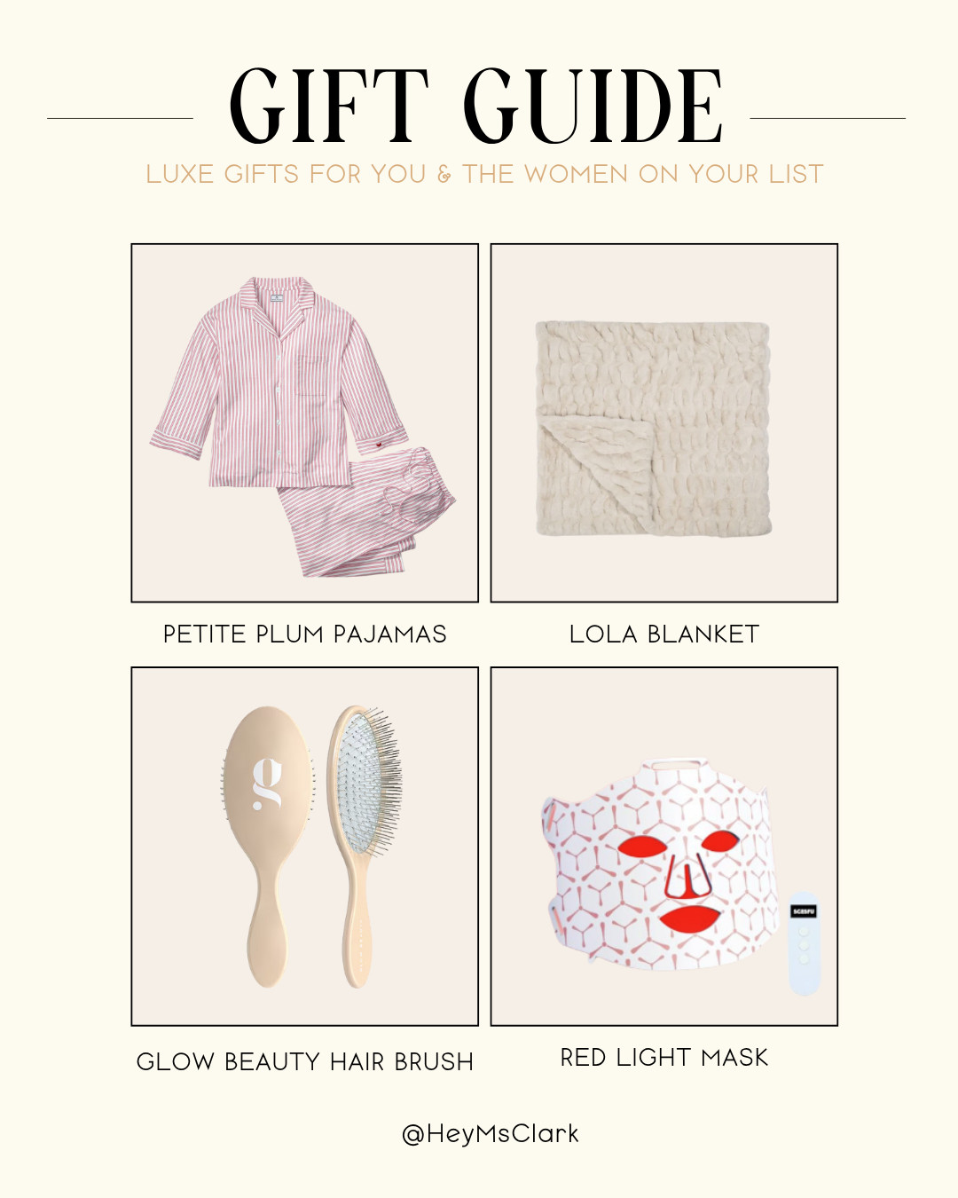 Luxe meets cozy — the kind of gifts that make staying in feel like a five-star experience. ✨🛋️

Think soft pajamas, the plushest blanket, a sleek hairbrush, and that red light therapy mask everyone’s been raving about. Perfect for the friend who has everything (or for treating yourself — because self-care counts as gifting too 😉).

Linked everything on my ltk shop so you can shop the edit and elevate your cozy season. 🕯️💆‍♀️🩶
#GiftGuide #LTKHoliday #CozyLuxury”



#HolidayGiftGuide #CozyLuxury #GiftIdeas #LTKHoliday #LTKHome #SelfCareSeason #SpaAtHome #LuxuryForLess #RelaxInStyle #WinterEssentials #CozyChic #WellnessGifts #GiftsForHer #HomeSpaVibes #EffortlessElegance #ShopTheLook #LTKFinds #LTKBeauty 

 #LTKGiftGuide #LTKHoliday #LTKBeauty