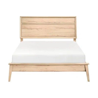 Mid-Century Modern Natural Oak Queen Bed, Classic Bedroom Furniture Option Finish Bed For Bedroom, Uniting And Designs | Wayfair North America