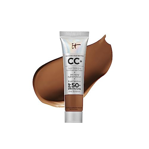 IT Cosmetics Your Skin But Better CC+ Cream Travel Size, Neutral Rich - Color Correcting Cream, Full-Coverage Foundation, Hydrating Serum & SPF 50+ Sunscreen - Natural Finish - 0.406 fl oz | Amazon (US)