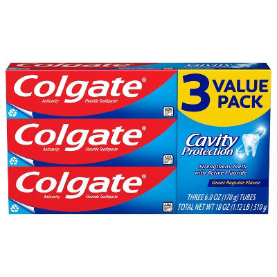 Colgate Cavity Protection Toothpaste with Fluoride - 6oz/3pk | Target