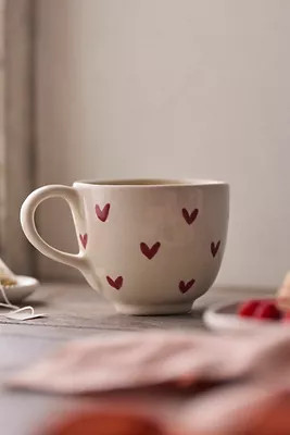 Painted Hearts Stoneware Mug | Anthropologie (US)