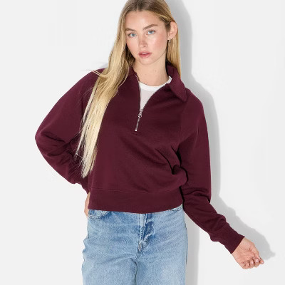 Women's Polo Collar Pullover Sweatshirt - Wild Fable™ | Target