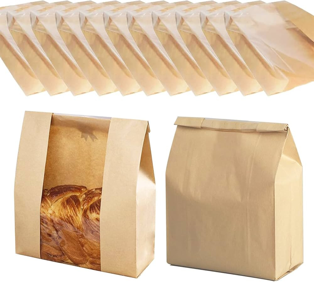 50 Pcs Paper Bread Bags for Homemade Bread Bakery Bags with Window Pastry Bags Toast Paper Bags P... | Amazon (CA)