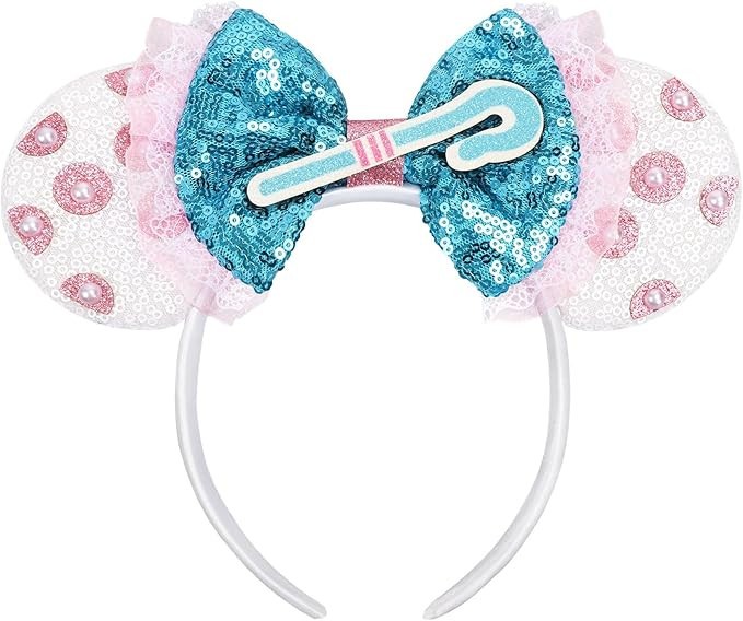 Mouse Ears Headband, Shepherdess Bo Mouse Ears for Women Girls, Pink & Sky Blue Sparkly Park ears... | Amazon (US)