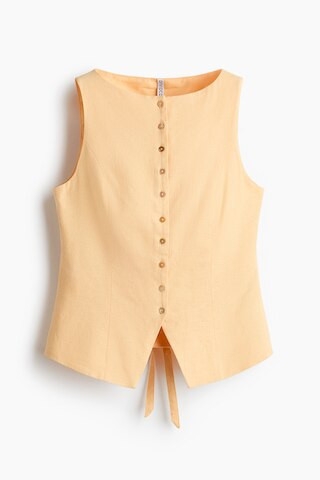 H & M - Linen-Blend Vest - Yellow | H&M (US + CA)