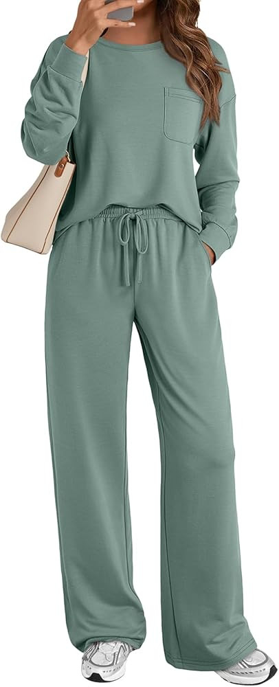 AUTOMET Womens Sweatsuits 2 Piece Lounge Matching Outfits Sweat Sets Tracksuit Travel Sweatshirts... | Amazon (US)