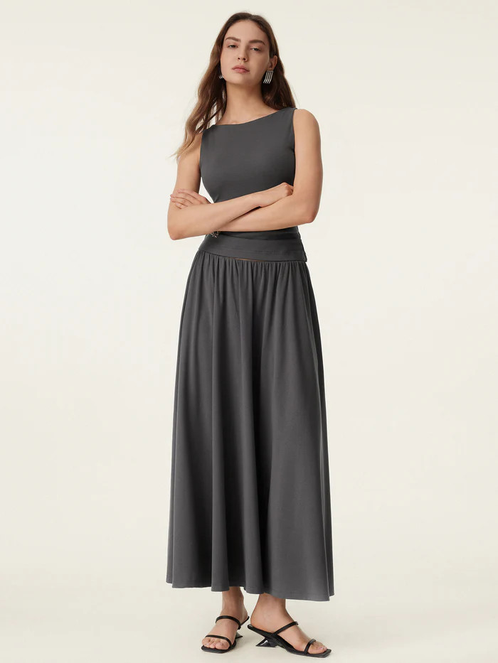 Umbrella Maxi Skirt with Pockets | OGLmove
